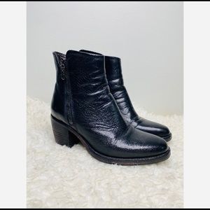 Boemos Black Leather Heeled Ankle Booties size 37